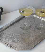 Load image into Gallery viewer, 1930’s/40’s Chrysanthemum Hand Forged Aluminum Serving Tray