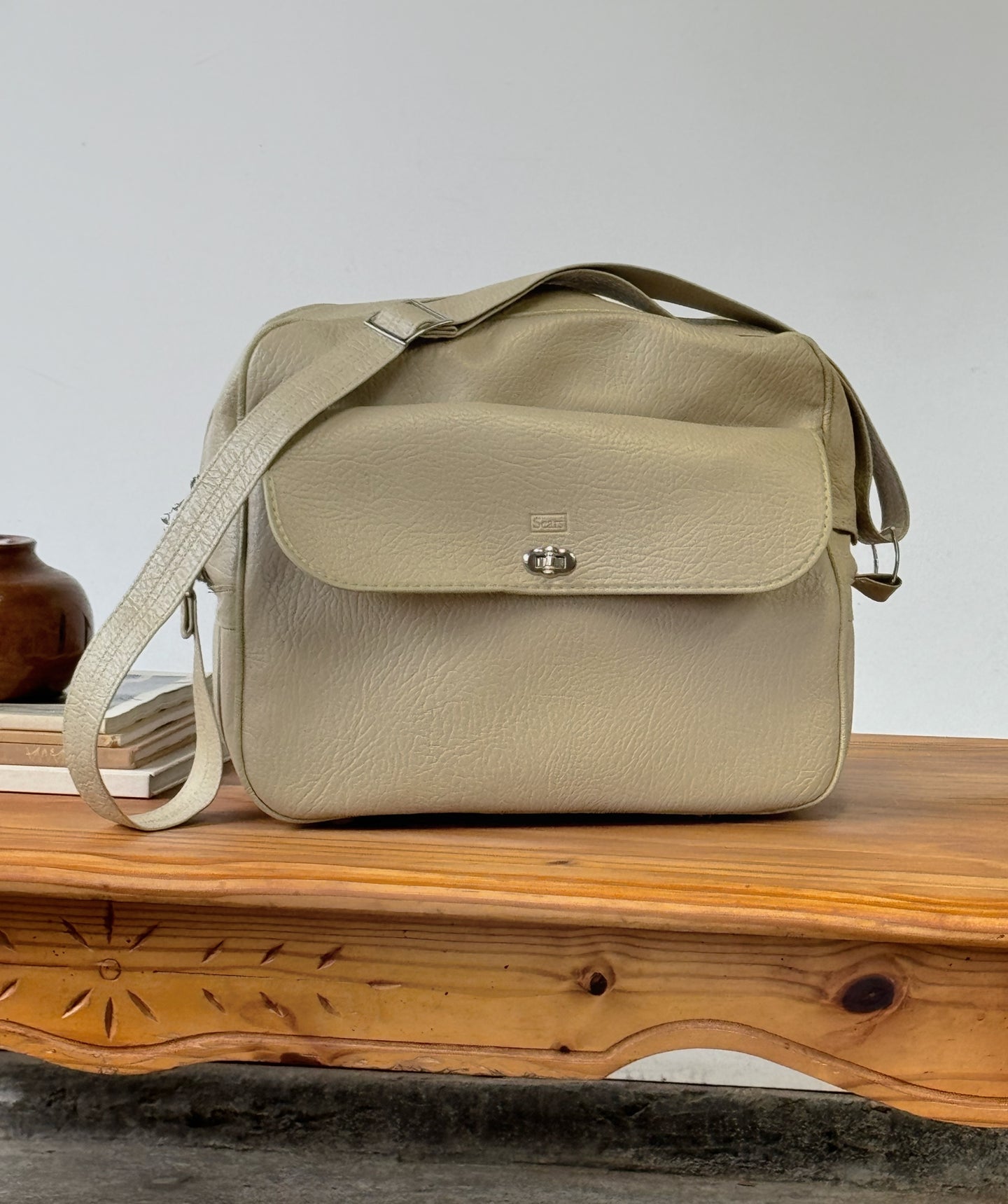 Vintage Vinyl Sandy Beige Weekender
