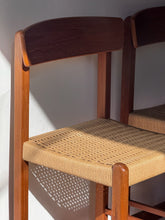 Load image into Gallery viewer, Vintage Teak Barstools w/ Rope Seats