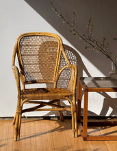 Load image into Gallery viewer, Vintage Wicker &amp; Rattan Pair of Accent Patio Chairs