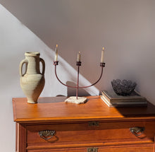 Load image into Gallery viewer, Vintage Hand Forged Marble &amp; Iron Candelabra