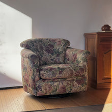 Load image into Gallery viewer, Vintage Flexsteel Antique Floral Tapestry Swivel Chair