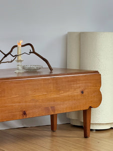 Vintage Scalloped Walnut Coffee Table