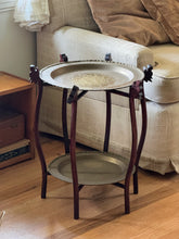 Load image into Gallery viewer, Antique Tierd Hong Kong Folding Side Table