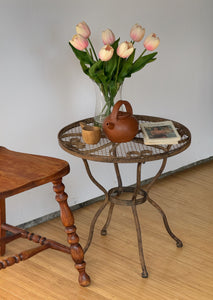 Antique Rustic Iron Side Table