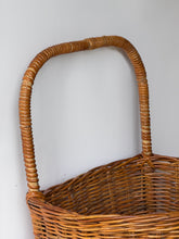 Load image into Gallery viewer, Vintage XL Rolling Wicker Market Basket/Cart