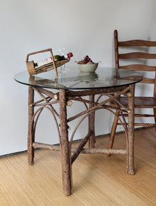 Primitive Vintage Glass Dining Table