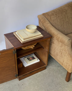 MCM Walnut Storage End Table