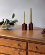 Load image into Gallery viewer, Handmade Wood and Copper Candle Sticks