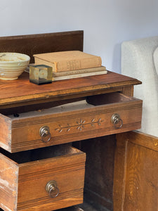 Antique Oak Wooden Cabinet/ 1900's Early Washstand