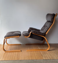 Load image into Gallery viewer, Vintage 1960’s Danish Leather Chair and Ottoman