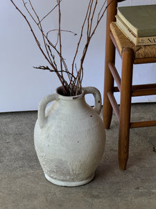 Antique Whitewashed Large Terracotta Vessel