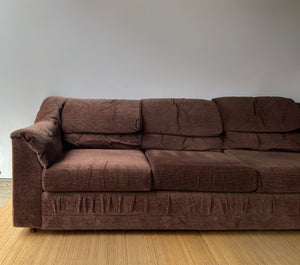 1970's Brown Upholstered Sofa