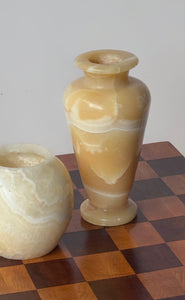 Vintage Tall Alabaster Onyx Vase