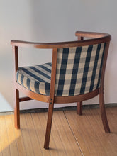 Load image into Gallery viewer, Vintage Checkered Barrel Back Accent Chair
