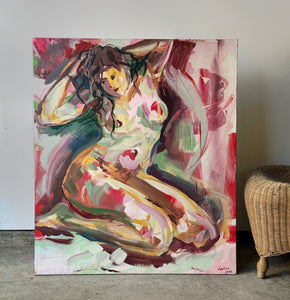 Large Format Abstract Female Oil on Canvas
