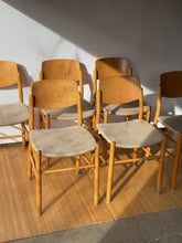 Load image into Gallery viewer, Vintage Danish Set of 6 Beechwood Chairs