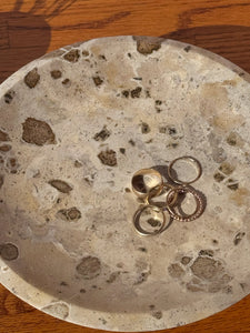 Neutral Marble Pedestal Bowl