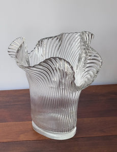 Vintage Glass 'Handkerchief' Vase by Ridel