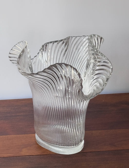 Vintage Glass 'Handkerchief' Vase by Ridel