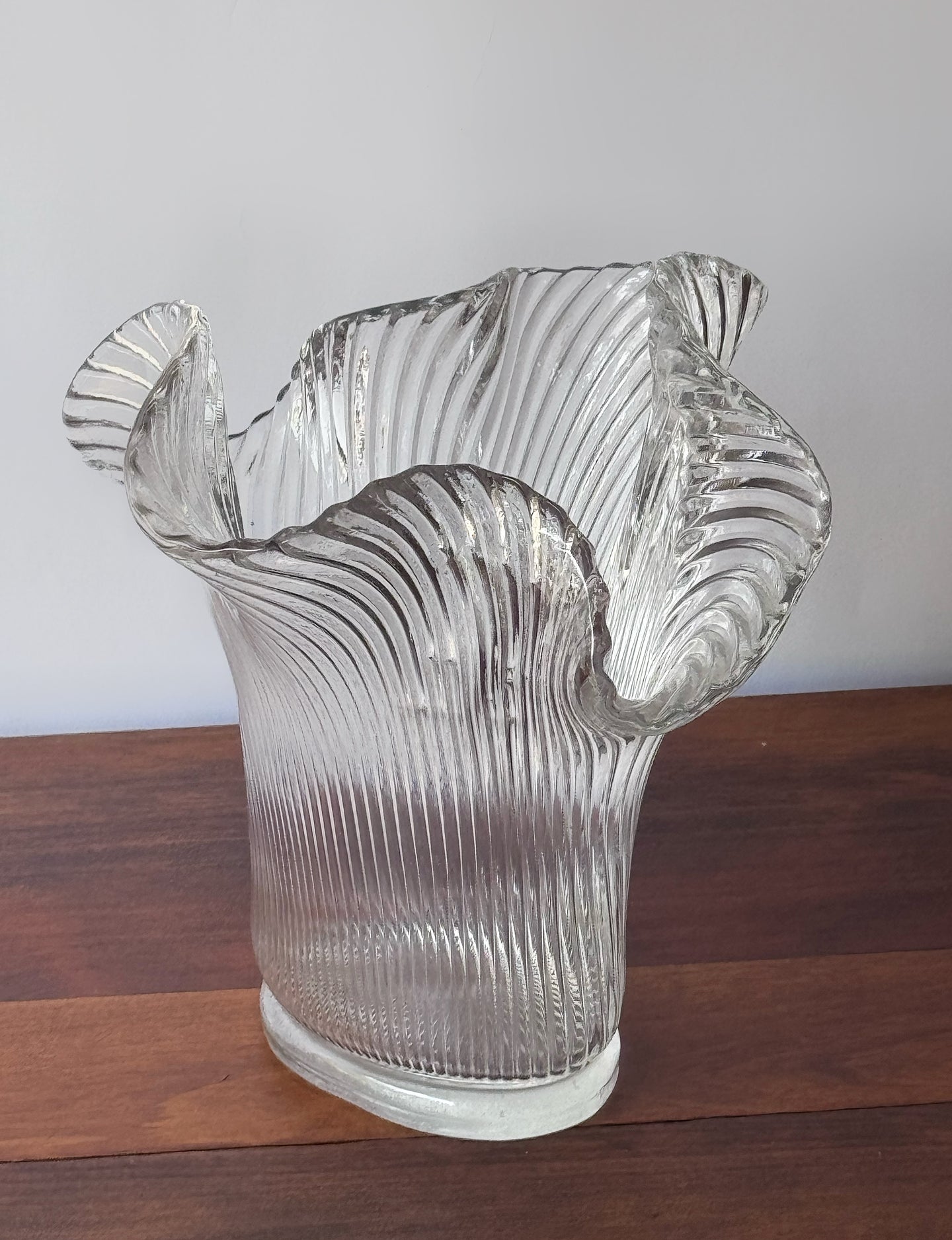 Vintage Glass 'Handkerchief' Vase by Ridel
