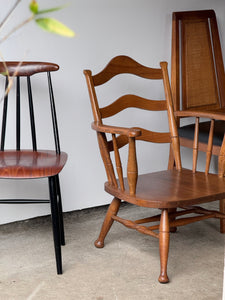 Vintage Japanese Wooden Low Profile Chair