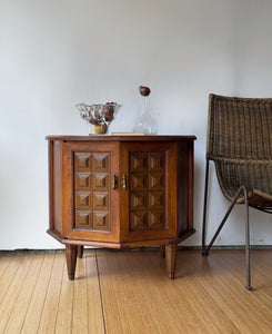 Vintage MCM Drum Storage Table