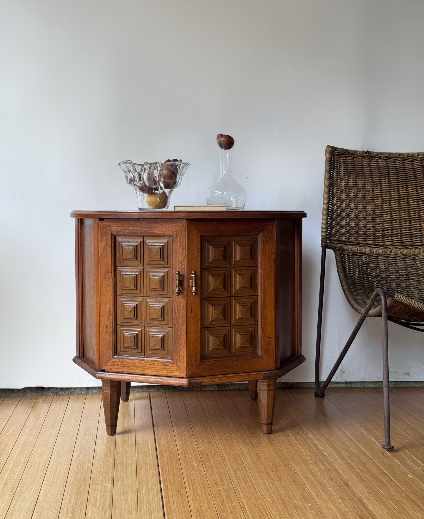Vintage MCM Drum Storage Table