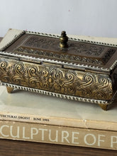 Load image into Gallery viewer, Antique Engraved Brass Jewelry Box