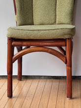 Load image into Gallery viewer, Pair of Vintage Upholstered Rattan Chairs