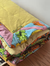 Load image into Gallery viewer, Vintage 1970's Jungle Animal Quilted Baby Blanket