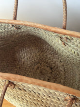 Load image into Gallery viewer, XL Leather Straw Market Bag