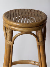 Load image into Gallery viewer, 1970’s Vintage Pair Cane and Rattan Stools