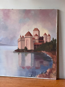 1970's Chateau De Chillon Original Oil on Canvas N.Torrey
