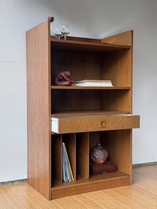 Vintage Walnut Tall Media Stand/Bookcase