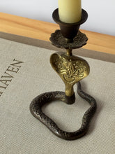 Load image into Gallery viewer, Vintage Brass Cobra Candlestick Holder