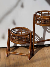 Load image into Gallery viewer, Folding Tiered Rattan Plant Stand