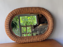 Load image into Gallery viewer, 1970's Wicker Mirror