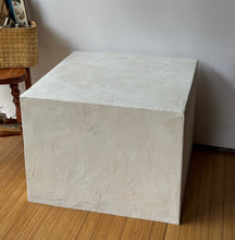 Load image into Gallery viewer, Square Pedestal Textured Faux Stone Table