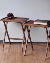 Load image into Gallery viewer, Vintage Teak Collapsable Trays