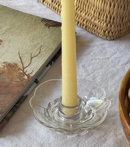 Vintage Etched Glass Candle Holder