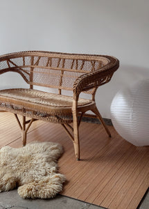 1970's Wicker Loveseat Sofa