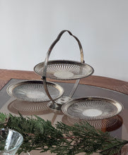 Load image into Gallery viewer, Vintage Queen Anne Style Silver-Plated Folding Serving Tray