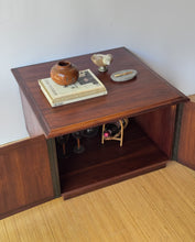 Load image into Gallery viewer, Vintage MCM Walnut Square Storage Table