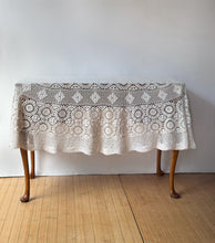 Load image into Gallery viewer, Vintage Hand Crotched Cotton Table Cloth