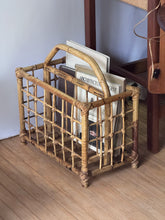Load image into Gallery viewer, Vintage 1970's Rattan Magazine Rack