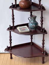Load image into Gallery viewer, Antique Tiered Corner Spindle Shelf