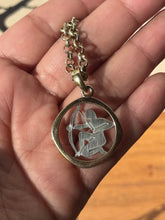 Load image into Gallery viewer, Sagitarius 70's Pendant/ Gold Toned Necklace