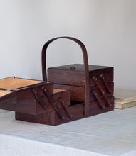 Load image into Gallery viewer, Vintage Wooden Accordion Sewing Box