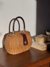Load image into Gallery viewer, Vintage Wicker Leather Handbag